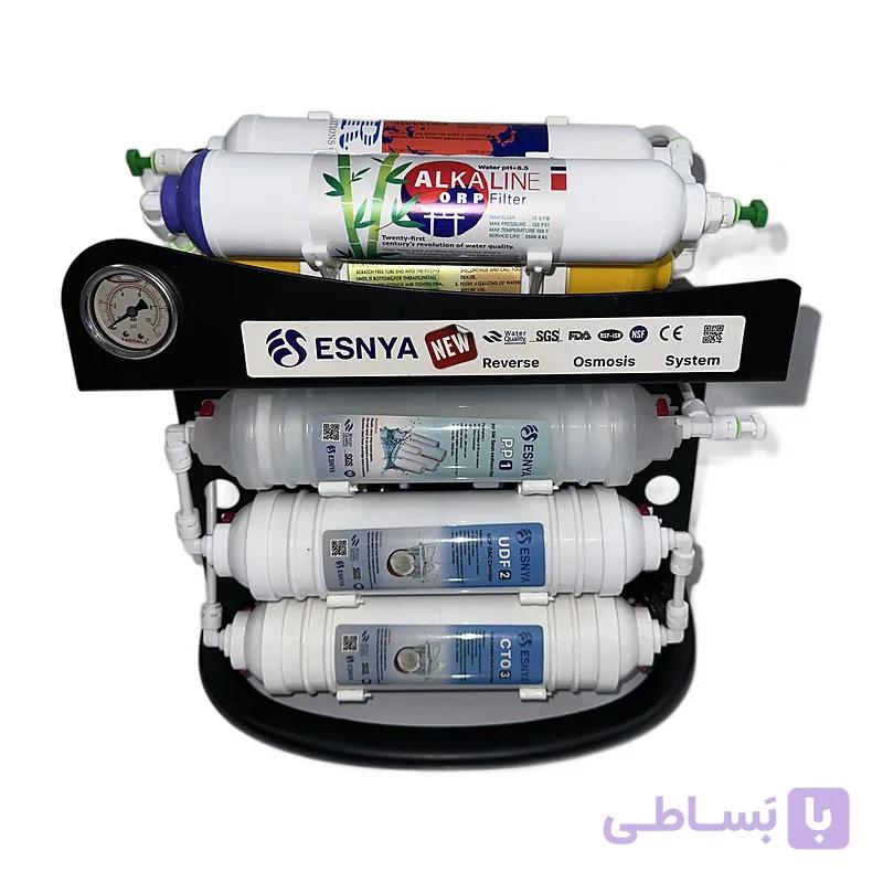 دستگاه تصفیه آب 1+6 مرحله‌ای اینلاین بهینه اسنیا (ESNYA) - شاسی مشکی وارداتی تایوان (کلاس A+++)