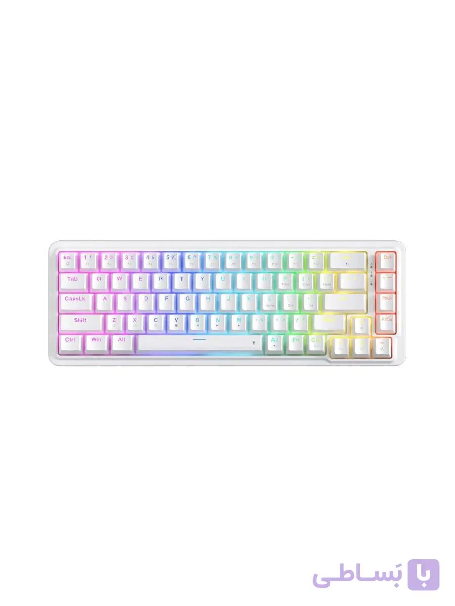 کیبورد گیمینگ ردراگون مدل K709 Wired Gasket RGB سفید — تصویر 1