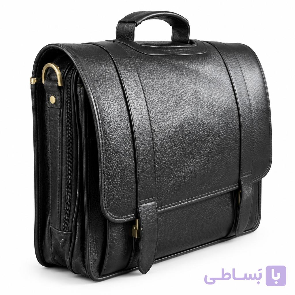 کیف اداری مردانه چرم میراث مدل 88 مشکی فلوتر (چرم طبیعی) — تصویر 1