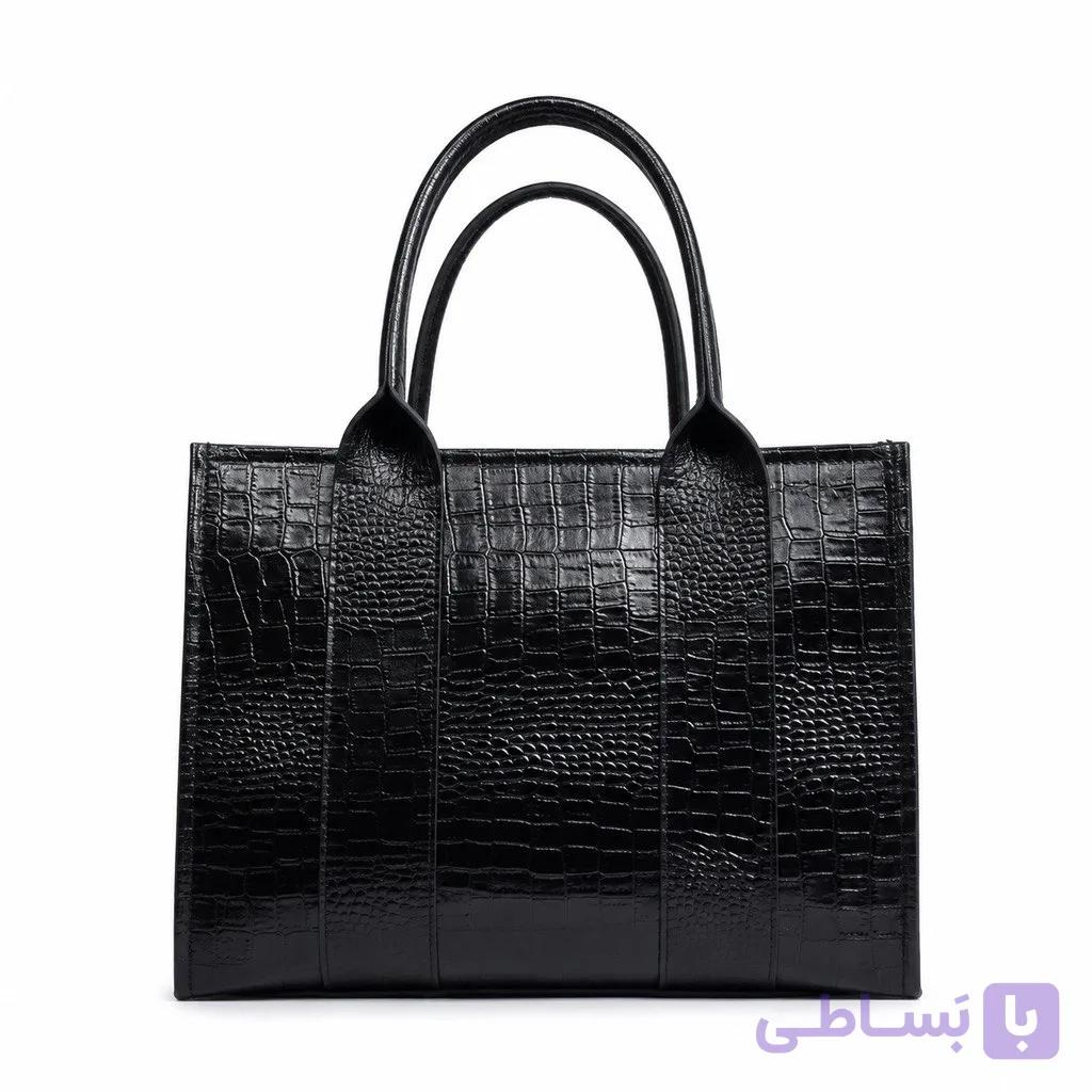 کیف زنانه چرم میراث مدل 107 مشکی روکو (چرم طبیعی) — تصویر 1