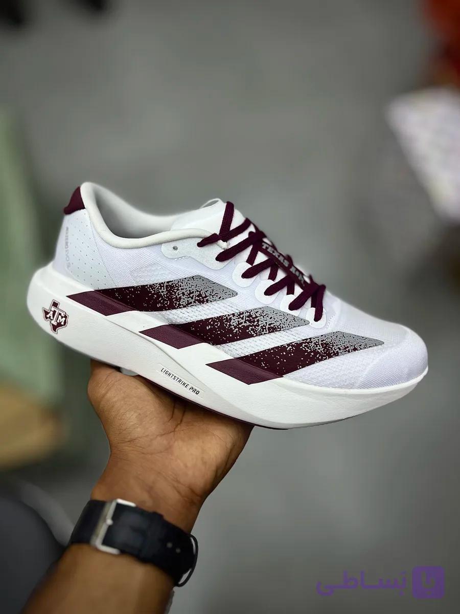 کتونی آدیداس آدی زیرو سفید زرشکی مردانه | Adizero Evo SL ATR Texas ATM — تصویر 1