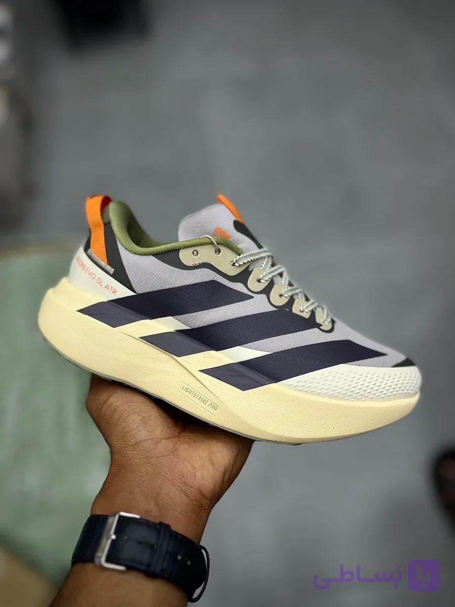 کتونی آدیداس آدی زیرو طوسی کرمی ست کاپلی | Adidas Adizero Evo SL ATR Grey Cream — تصویر 1