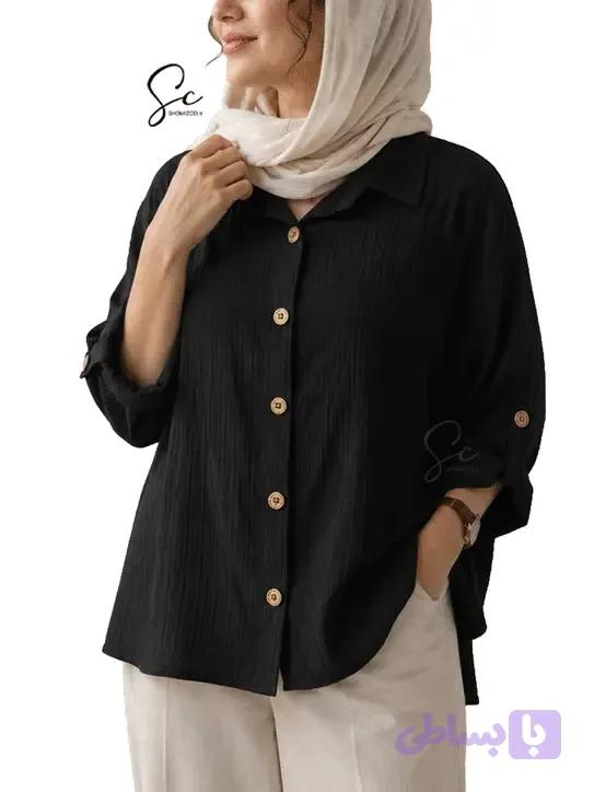 شومیز جلو باز طرح نارنج (رنگبندی) — تصویر 1