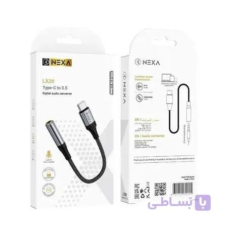 کابل تبدیل تایپ سی به جک 3.5 میلیمتری نکسا مدل LX20