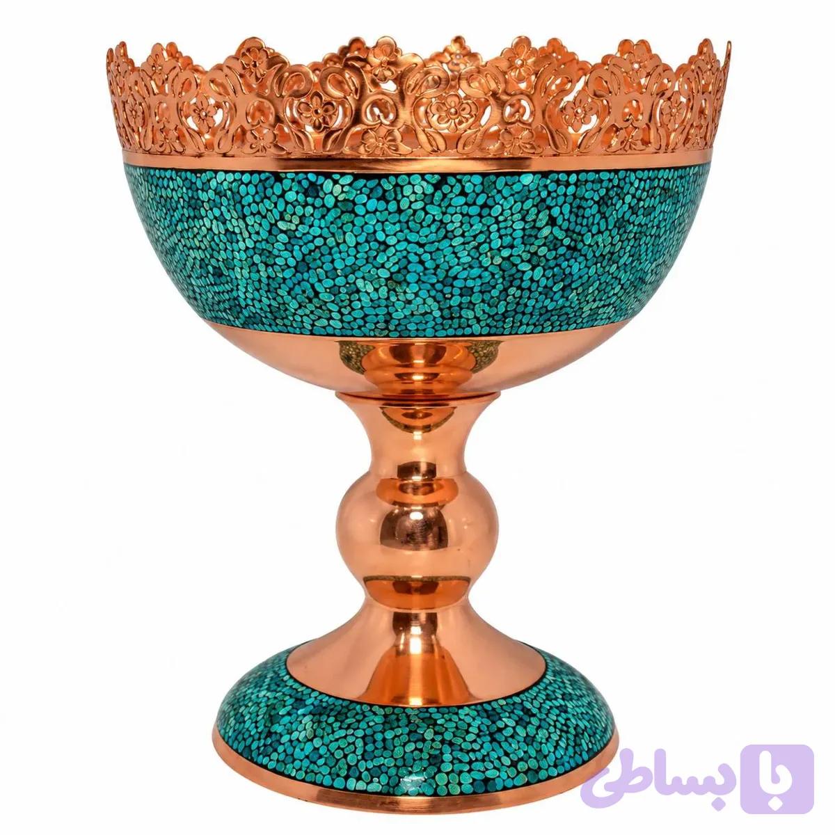آجیل‌خوری فیروزه‌کوبی مدل پایه‌دار (بزرگ) — تصویر 1