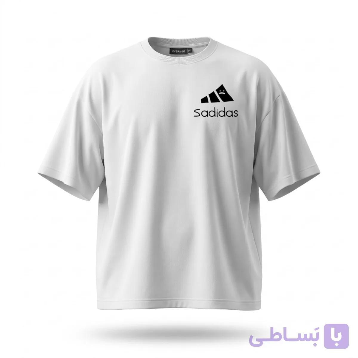 تیشرت سفید طرح آدیداس غمگین کد 24817 — تصویر 1