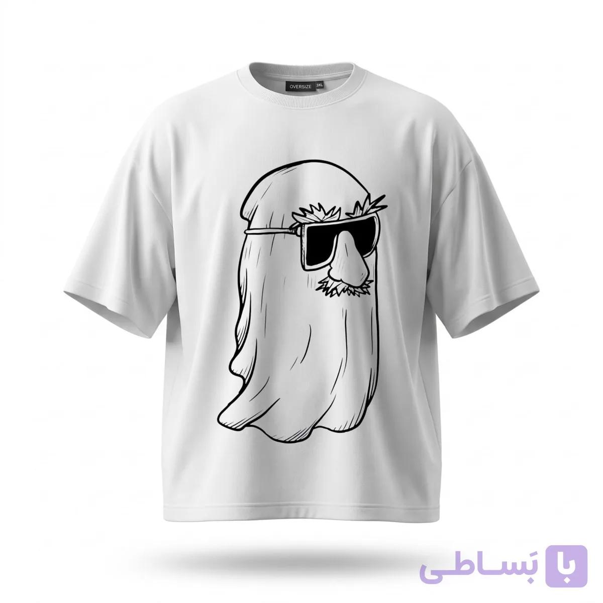 تیشرت سفید طرح روح دماغ گنده کد 90342 — تصویر 1