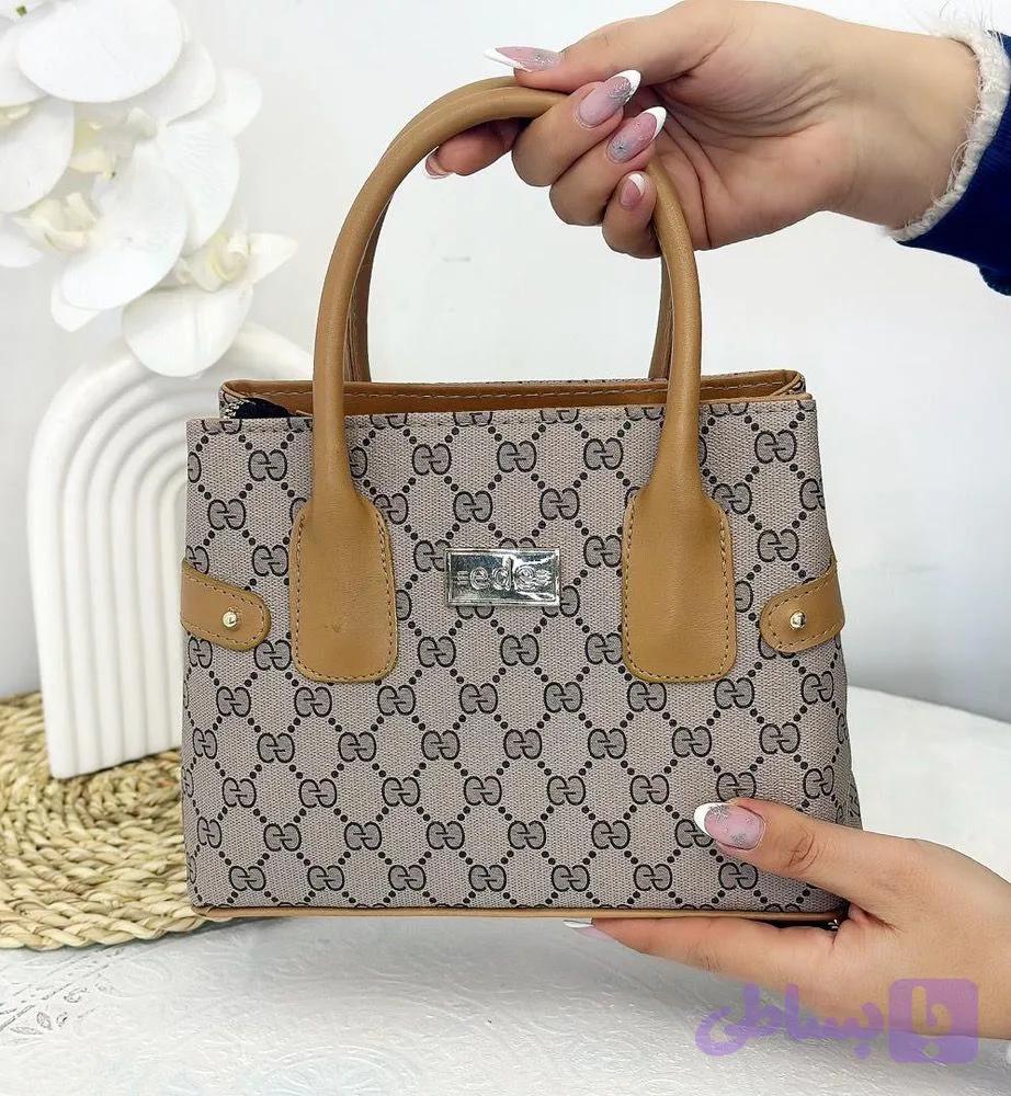 کیف زنانه مدل تارا دسته چوبی و چرمی دارای بند بلند