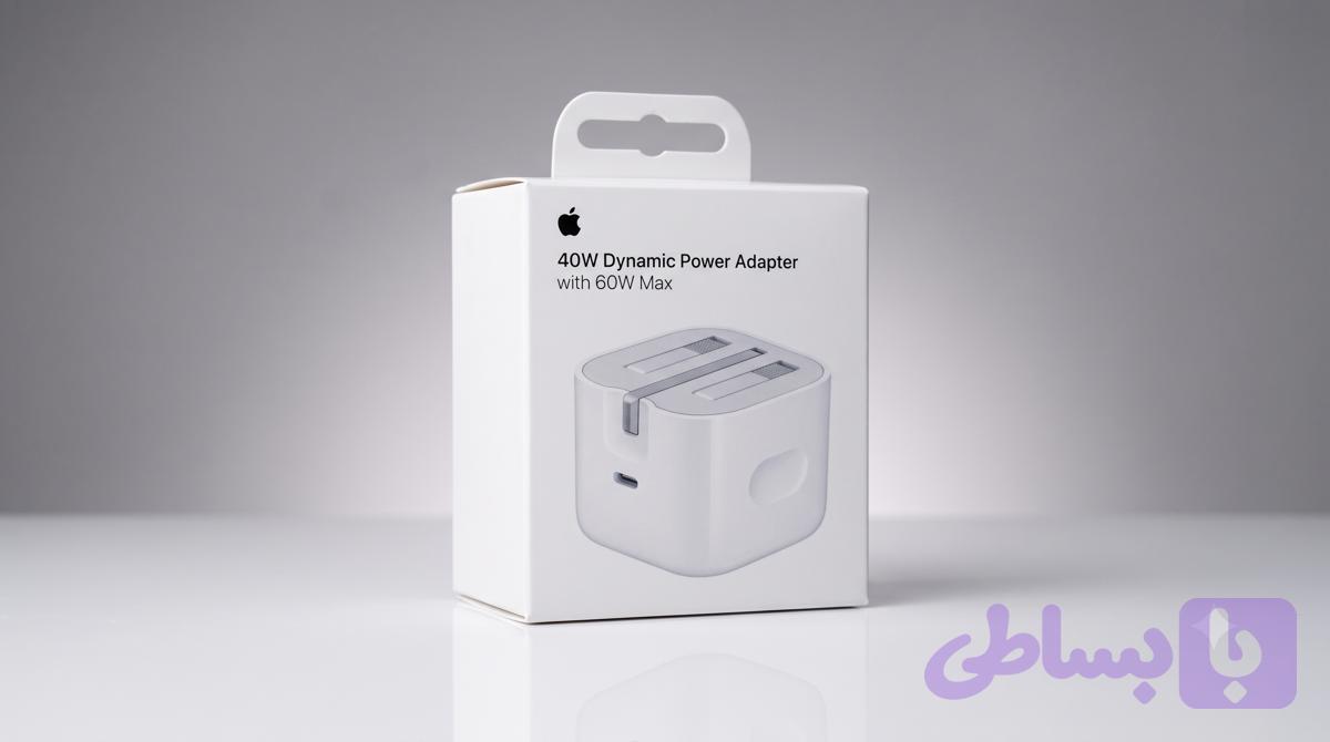 آداپتور شارژ اپل ۴۰ وات USB-C اصلی Dual Port ۳ پین - سیبچی