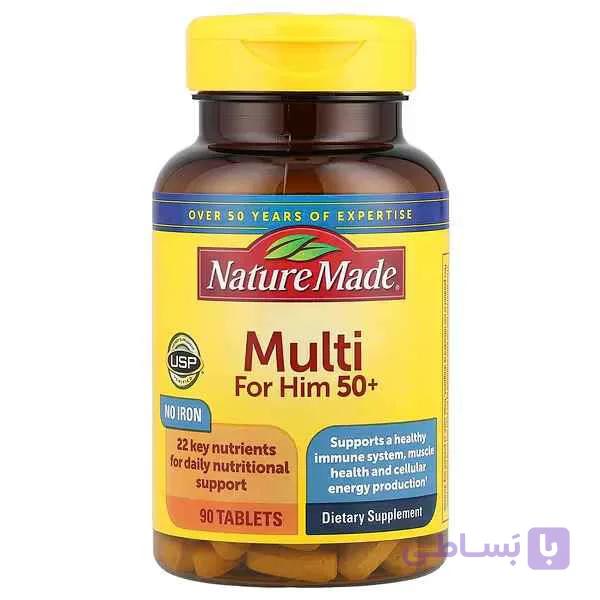 مولتی‌ویتامین مخصوص آقایان (Nature Made Multi for Him)، ۹۰ عدد قرص