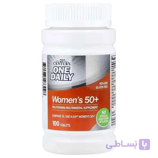 مولتی‌ویتامین مخصوص بانوان (21st Century، One Daily Women’s 50+)، ۱۰۰ عدد قرص