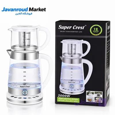 چای ساز سوپر کرست شیشه‌ای مدل SCT-4001