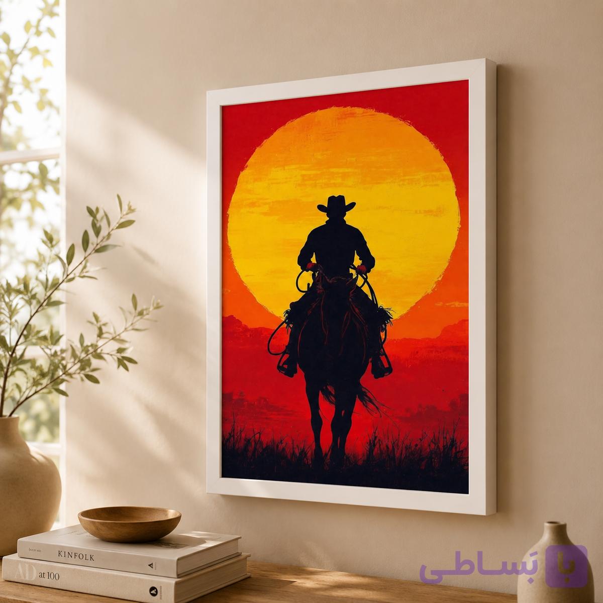 تابلو بازی Red Dead Redemption – سوارکار در غروب غرب وحشی — تصویر 1