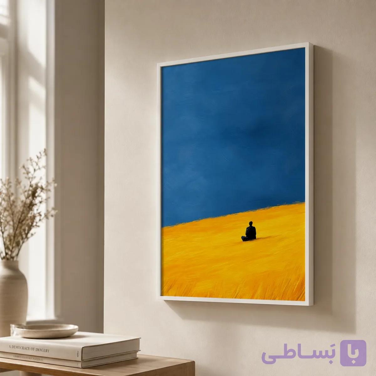 قاب عکس مفهومی مرد تنها در گندمزار — تصویر 1