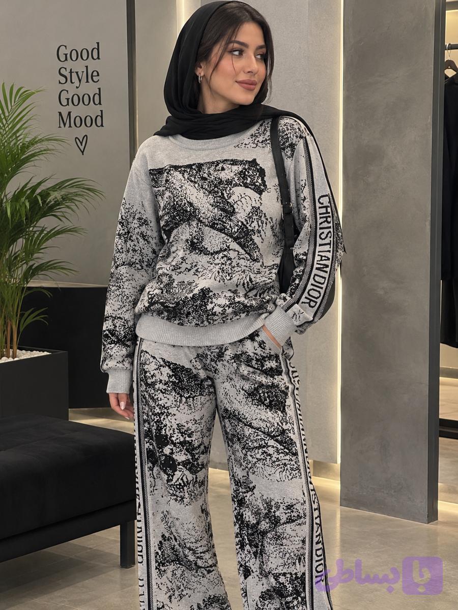 ست بافت زنانه طرح‌دار وارداتی مناسب سایز ۳۸تا۴۰