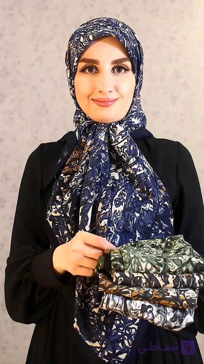 روسری نخی طرحدار خنک کد150 — تصویر 1