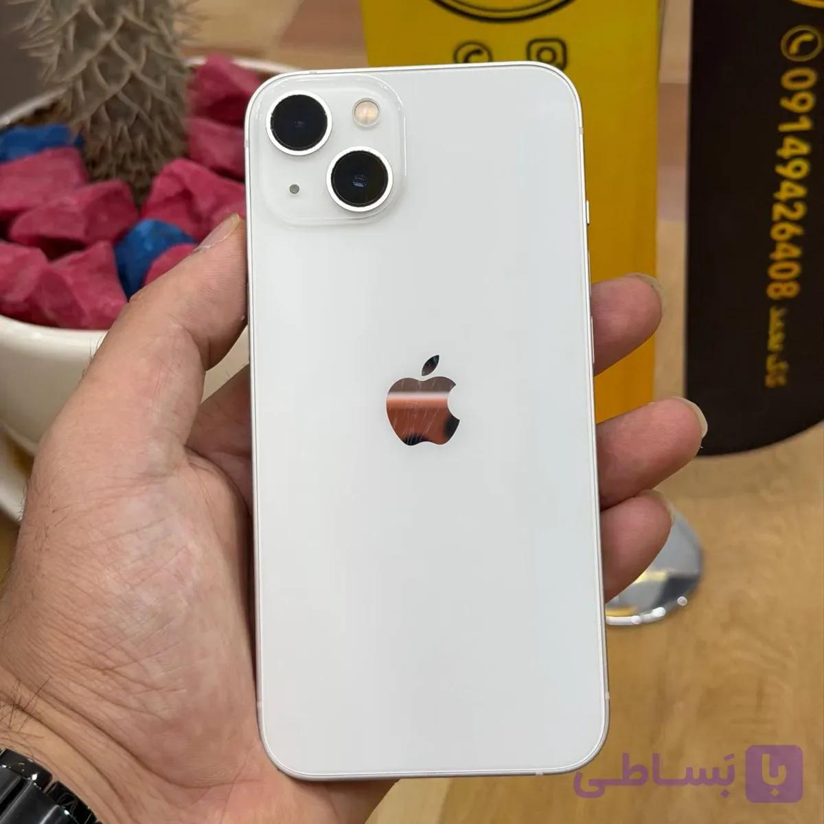آیفون 13 کارکرده 128 گیگابایت سفید CH/A؛ باتری تعویضی 100٪ — تصویر 1