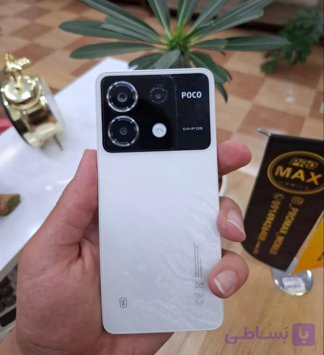 گوشی POCO X6 5G کارکرده 256GB رم 8 سفید؛ در حد نو — تصویر 1