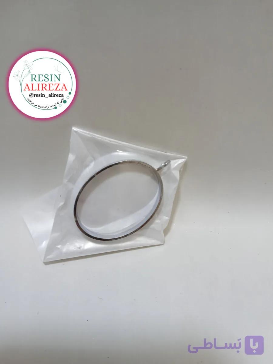 گردنبند بیضی نقره ای 3*4 سانت