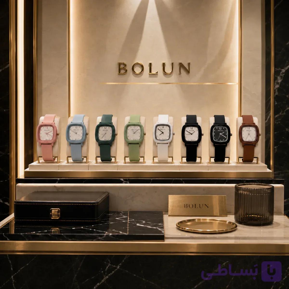 ساعت زنانه نگین‌دار بند سیلیکونی BOLUN 11