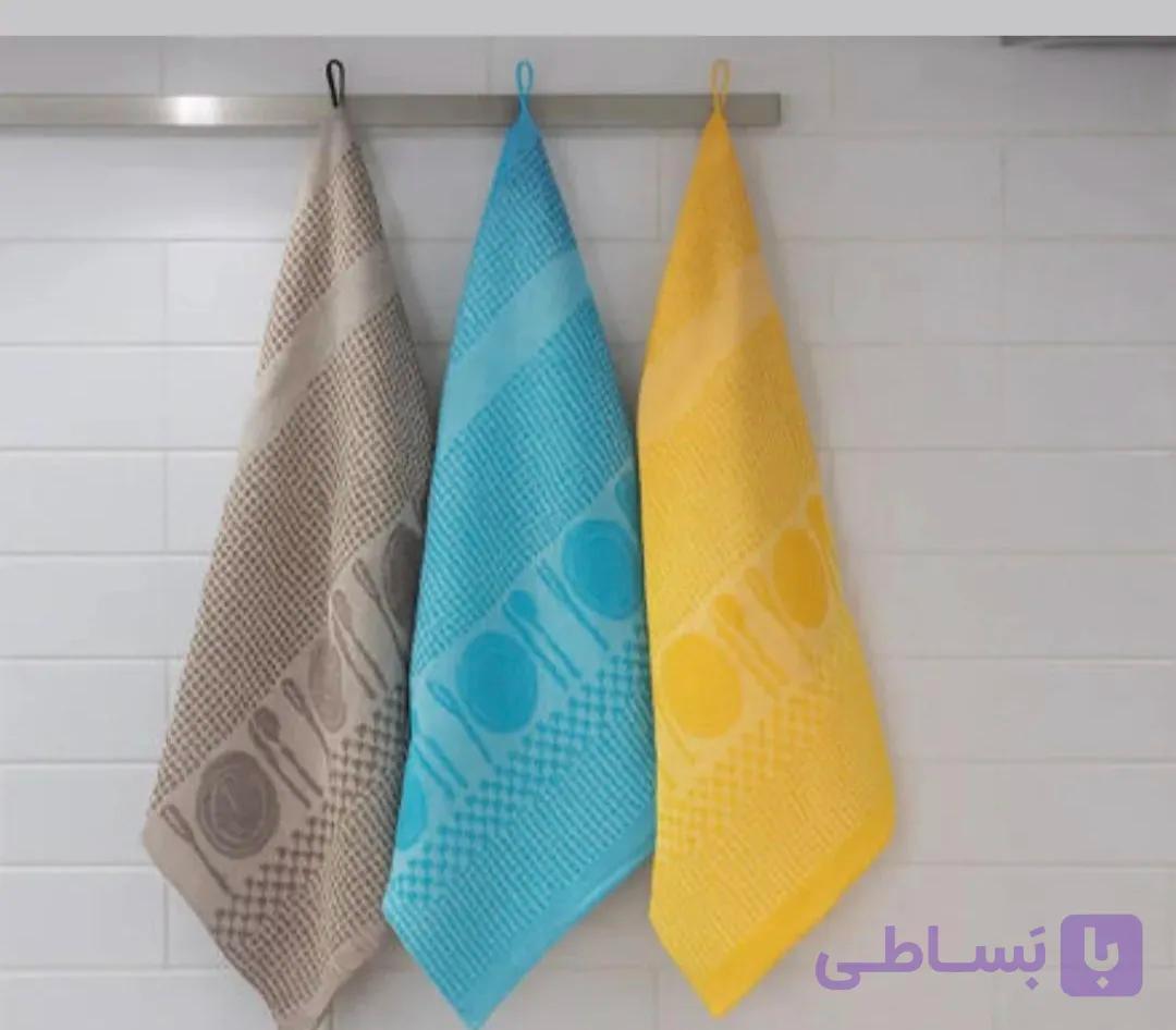 دستمال ژاکارد نخی طرح قاشق ،چنگال (سایز ۵۰ در ۵۰ بسته دوتایی)