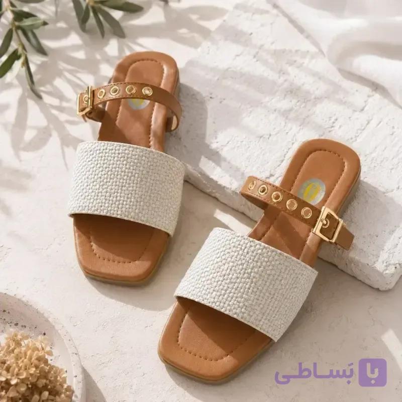 صندل زنانه مینیمال مدل آوینا رنگ سفید — تصویر 1