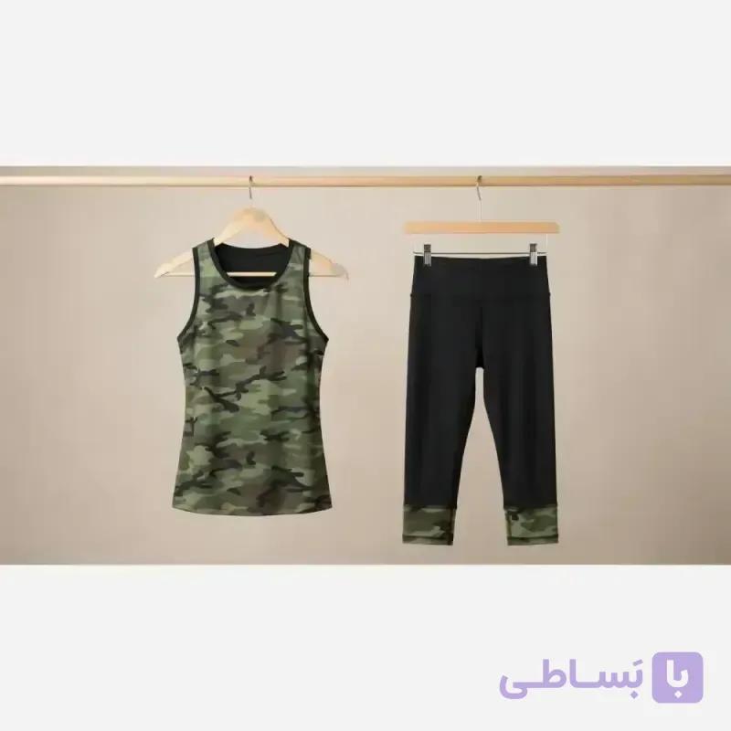 ست ورزشی زنانه تاپ و شلوارک فیلامنت فول کش قواره دار — تصویر 1