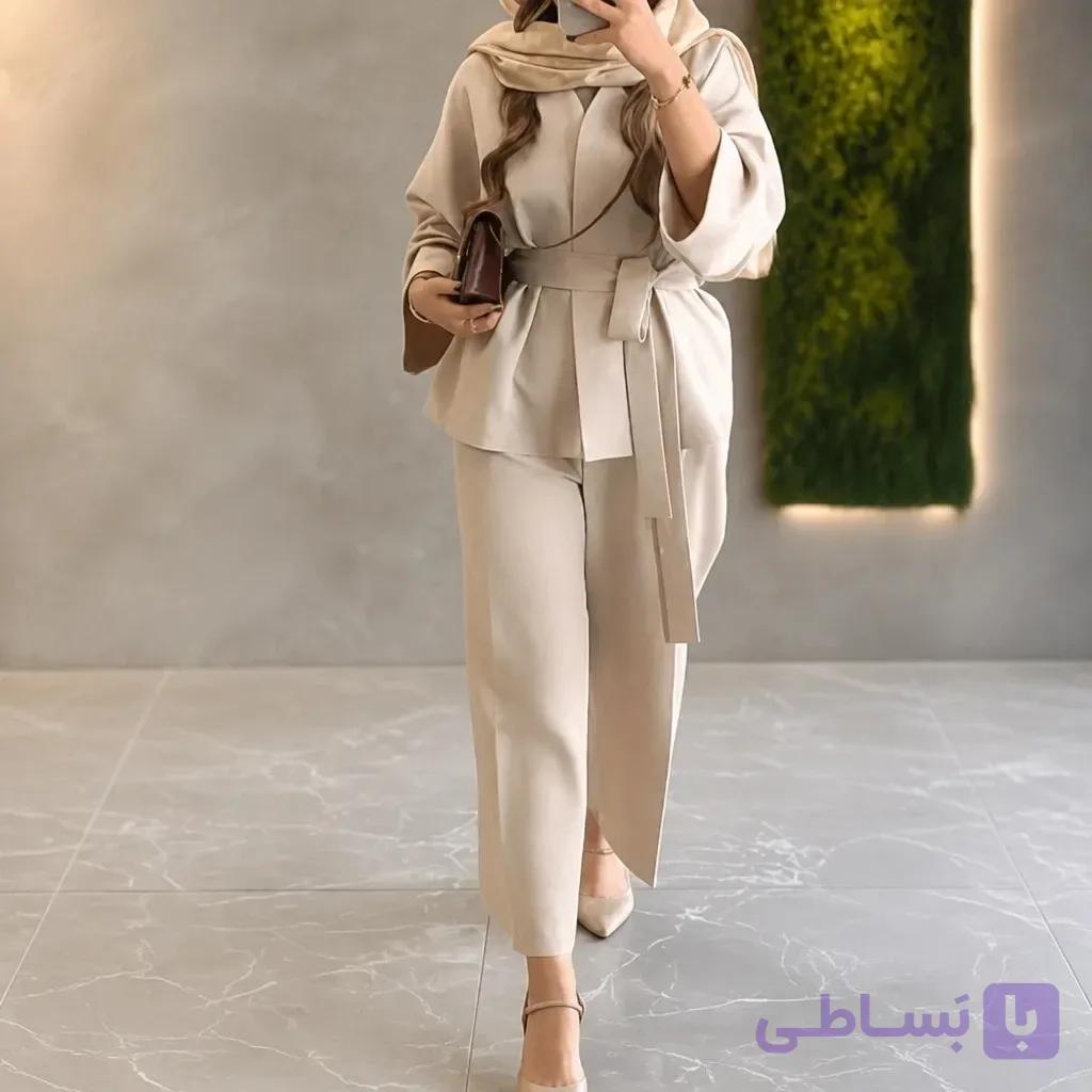 کت شلوار زنانه مازراتی مدل نوتلا دوخت مزونی — تصویر 1