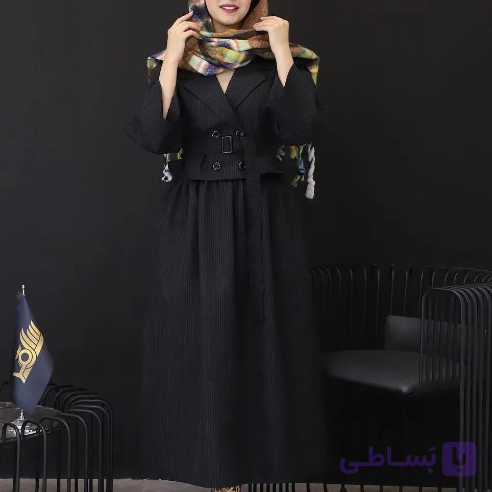 کت دامن زنانه مدل برشکا پارچه دیپلمات رنگ مشکی سایز 1 و 2 — تصویر 1