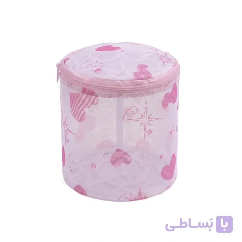 کیف شستشو لباس زیر طرح قلب توری زیپدار
