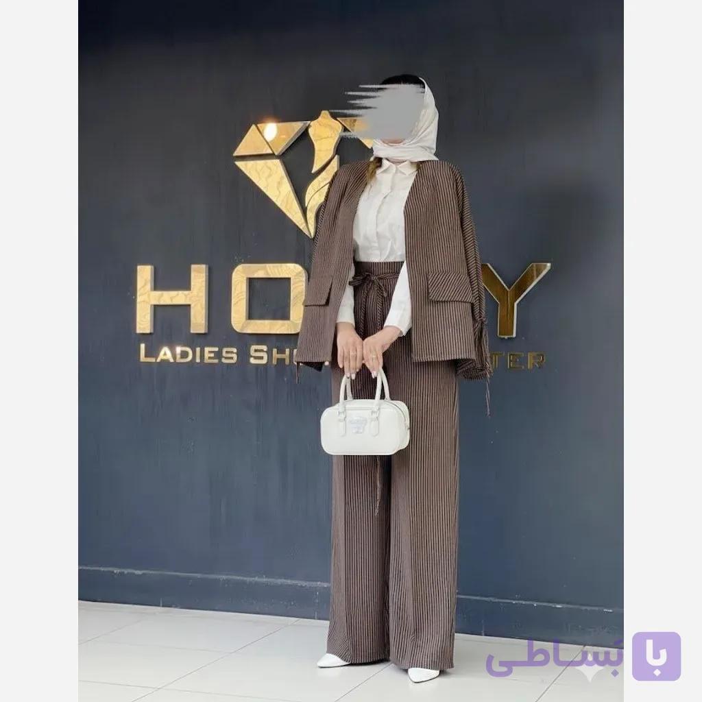 کت شلوار زنانه مدل فرشته پارچه دیپلمات سایزبندی رنگبندی متنوع — تصویر 1