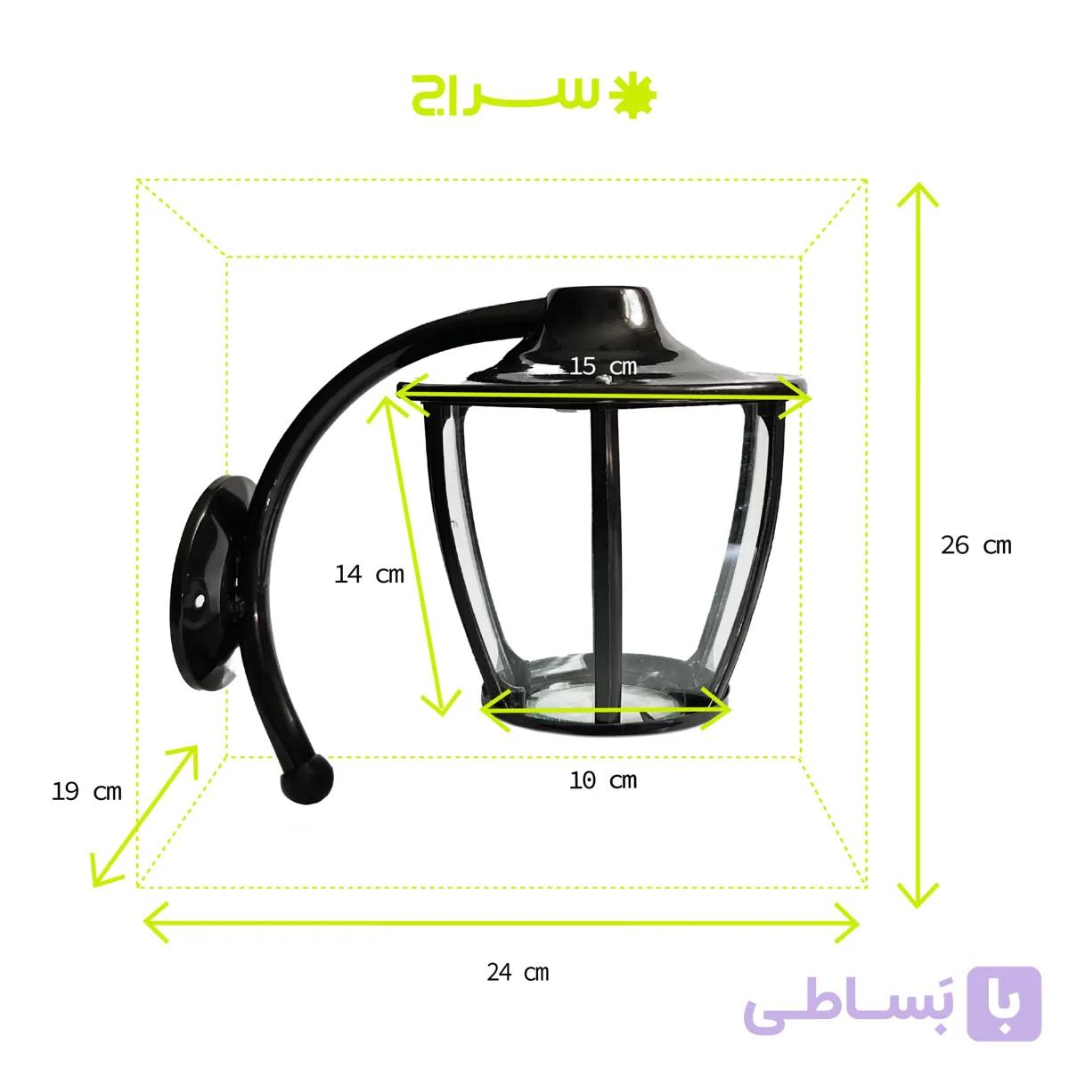 چراغ حیاطی و پارکی دیواری فلزی مدل W-1JC — تصویر 1