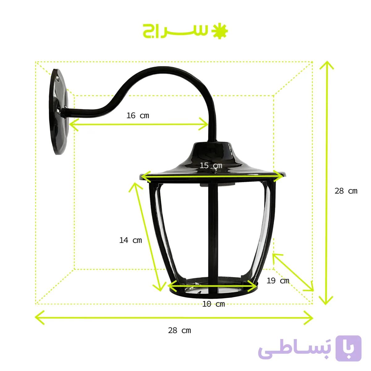 چراغ دیواری فلزی مدل W-1NC — تصویر 1