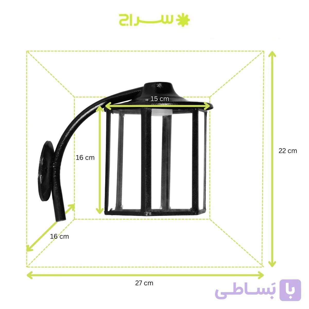 چراغ حیاطی و پارکی دیواری فلزی مدل W-1JB — تصویر 1