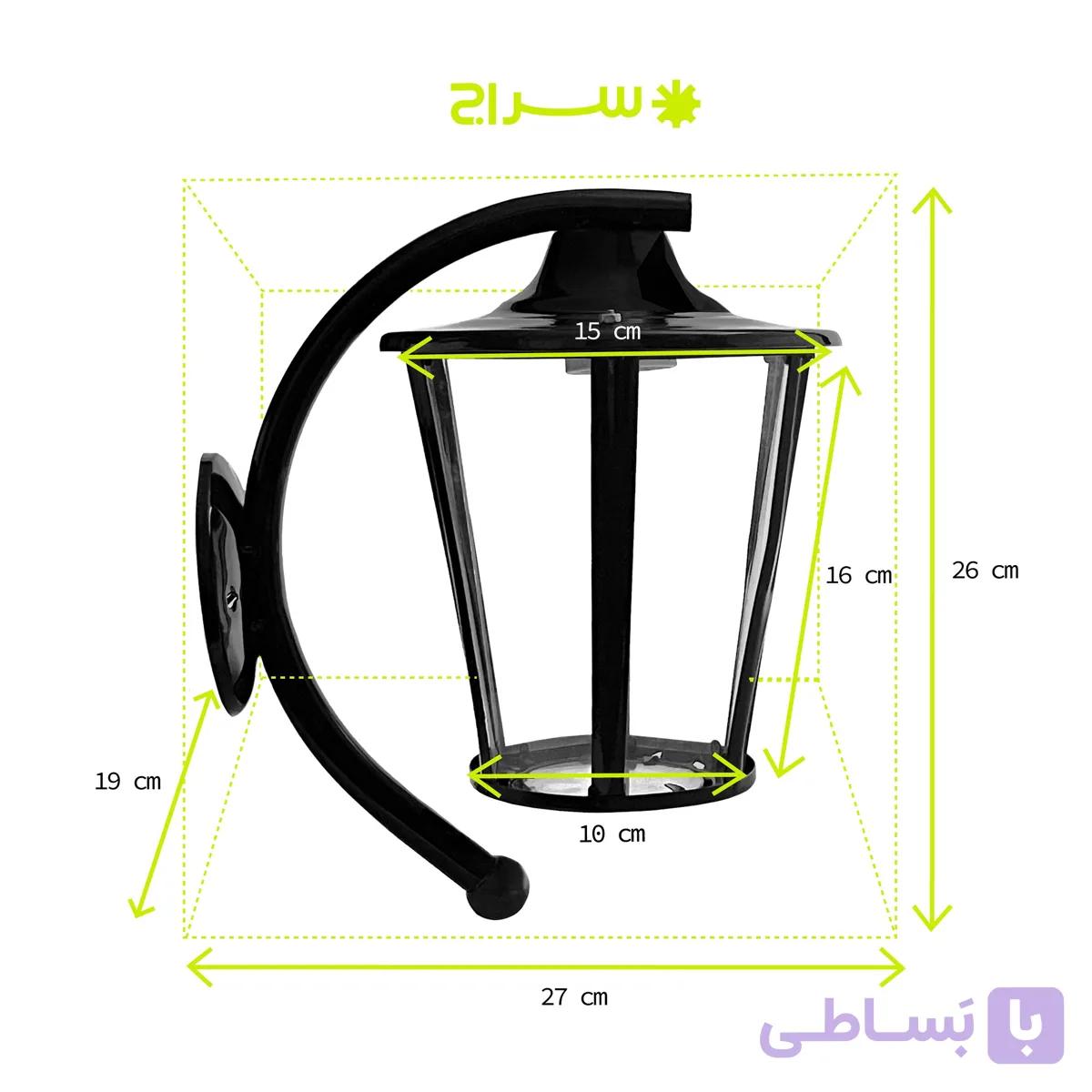 چراغ دیواری حیاطی فلزی مدل W-1KH — تصویر 1