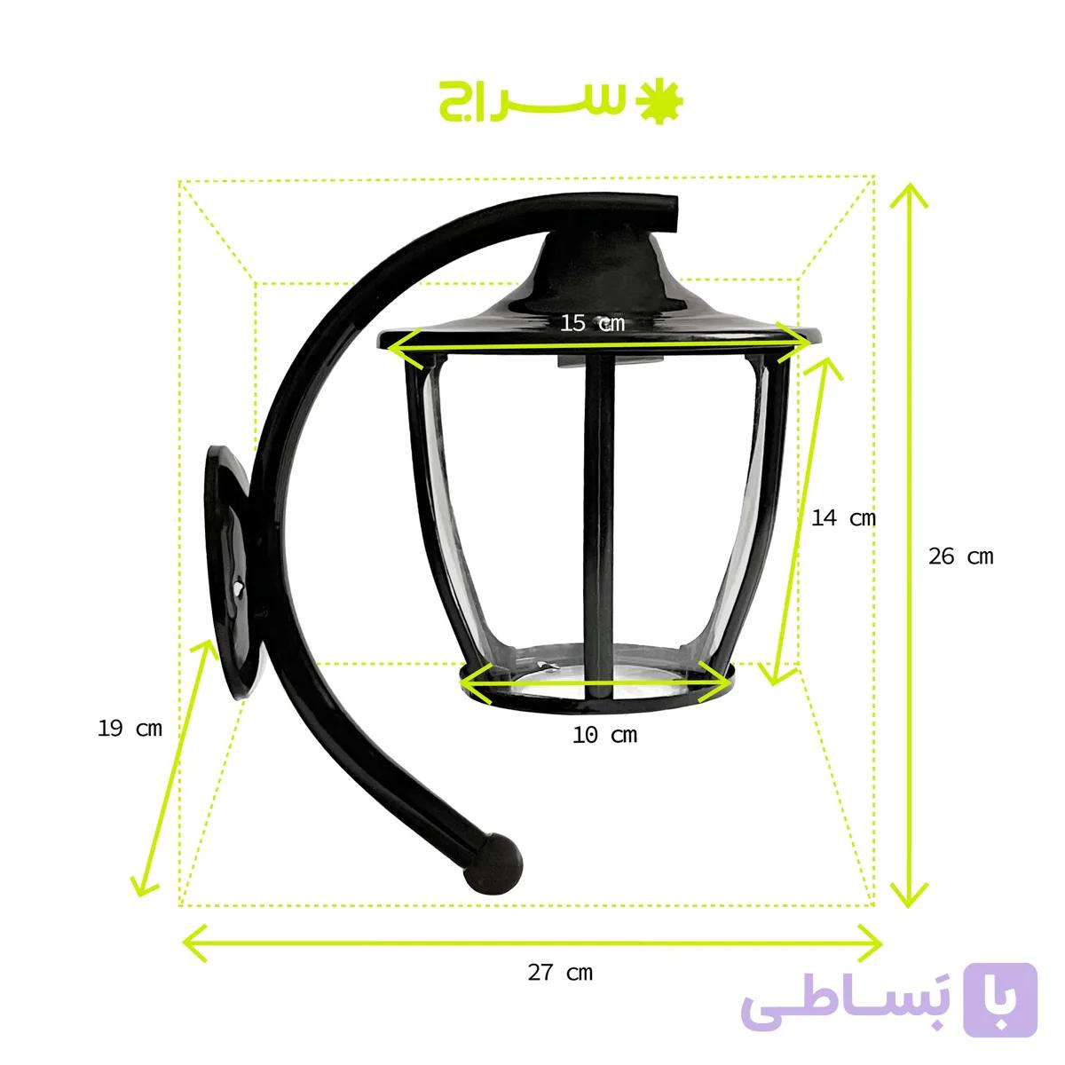 چراغ حیاطی و پارکی دیواری فلزی مدل W-1KC — تصویر 1