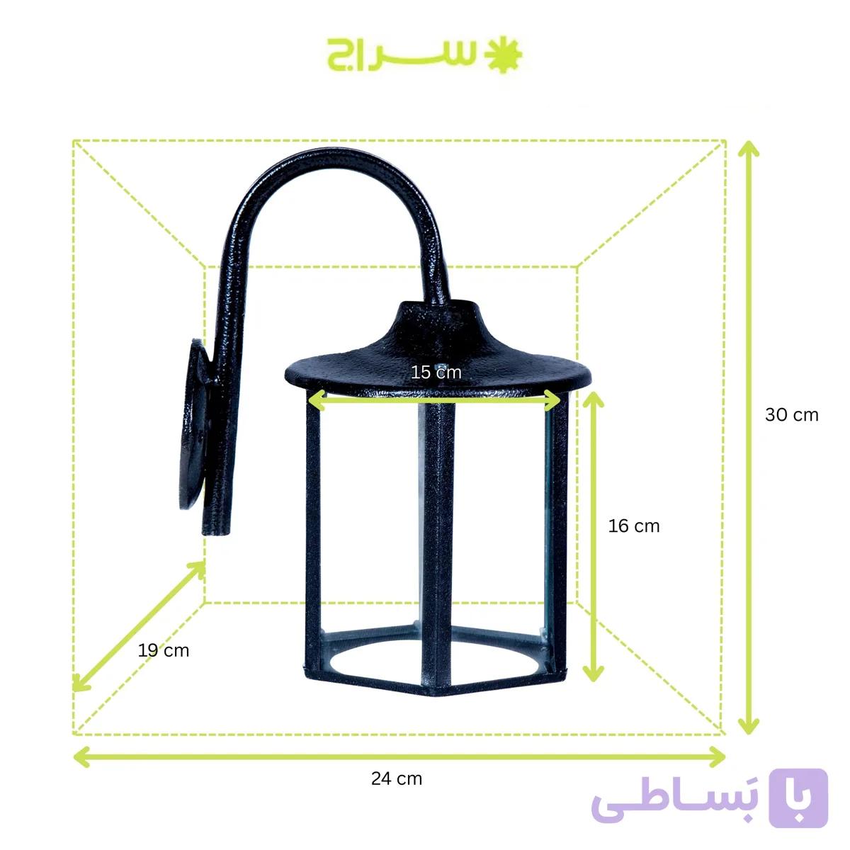 چراغ حیاطی و پارکی دیواری فلزی مدل W-1SB — تصویر 1