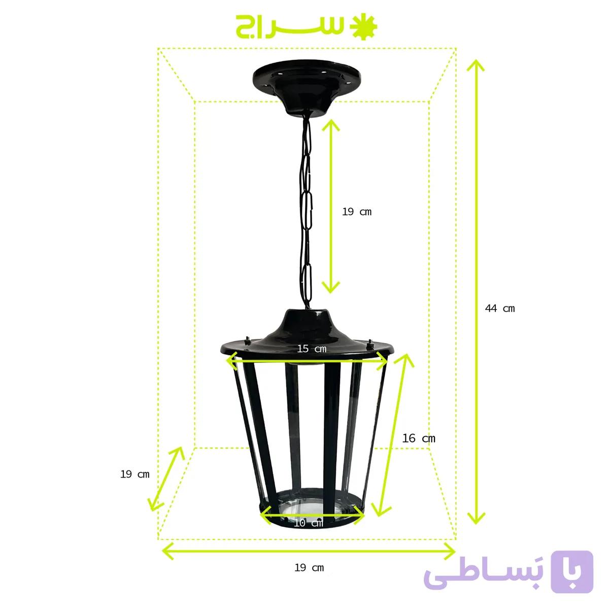 چراغ آویز حیاطی و پارکی فلزی مدل C-1TB — تصویر 1