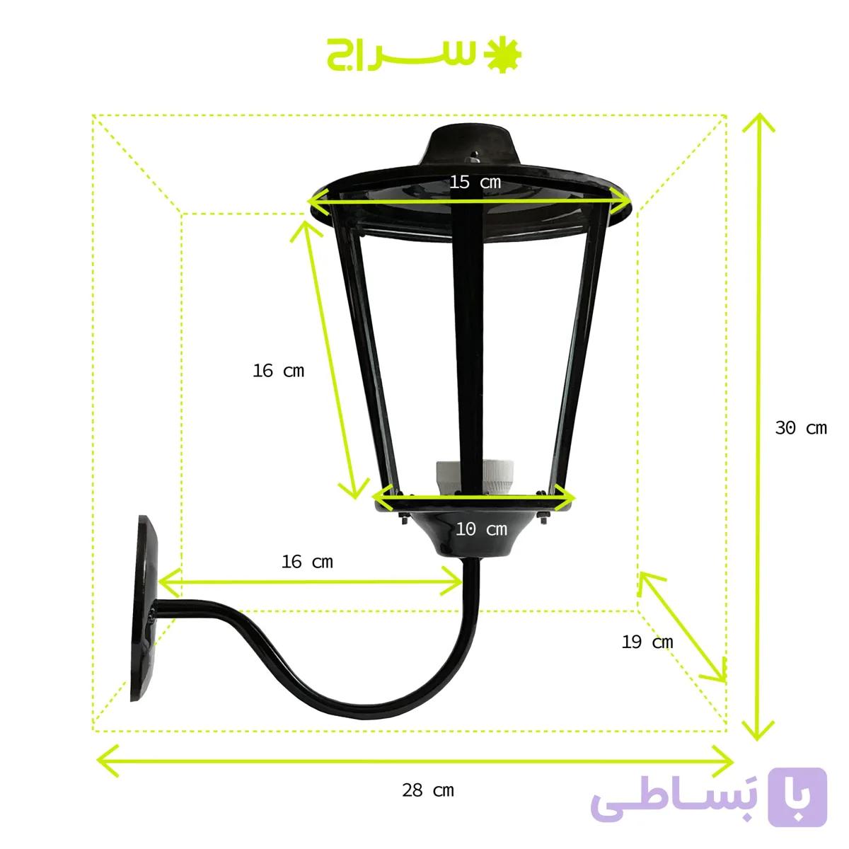 چراغ حیاطی دیواری فلزی مدل W-1UH — تصویر 1