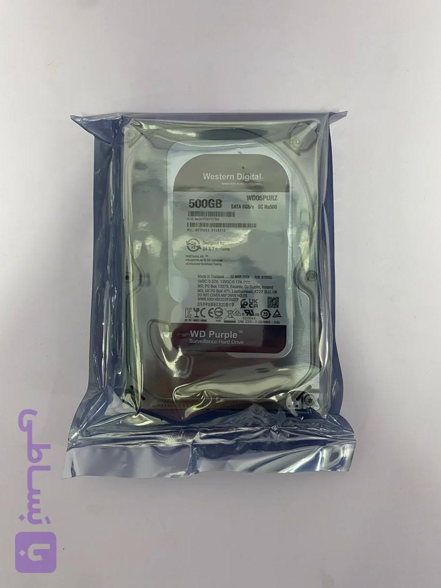 هارد WD Purple 500GB | مدل WD05PURZ + مناسب دوربین مداربسته ۲۴ ساعته