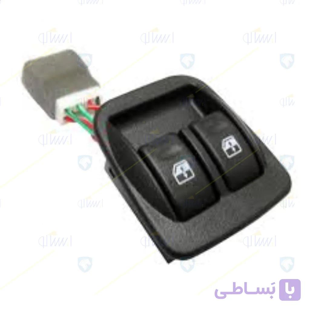 مجموعه کلید شیشه بالابر درب جلو راست با قاب طرح فلز