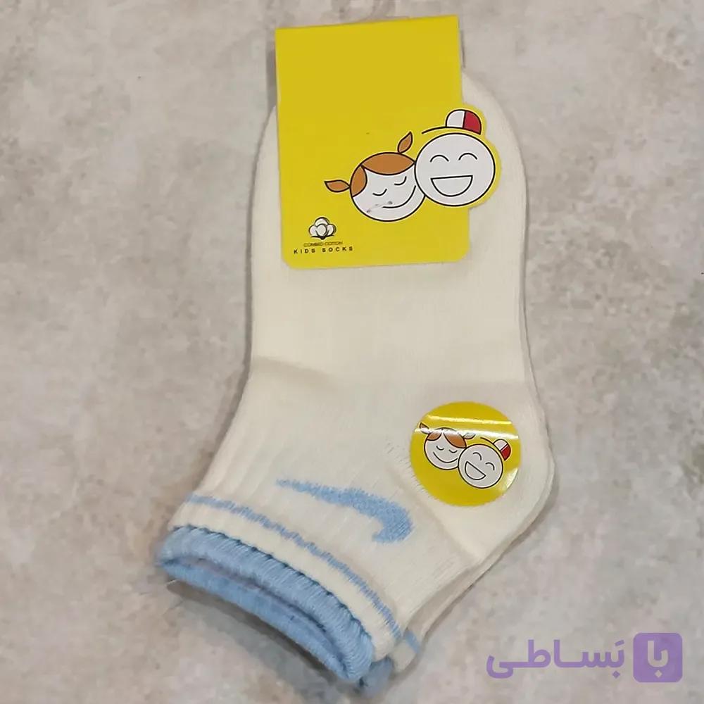 جوراب نیم ساق بچه گانه نخ پنبه طرح نایک — تصویر 1