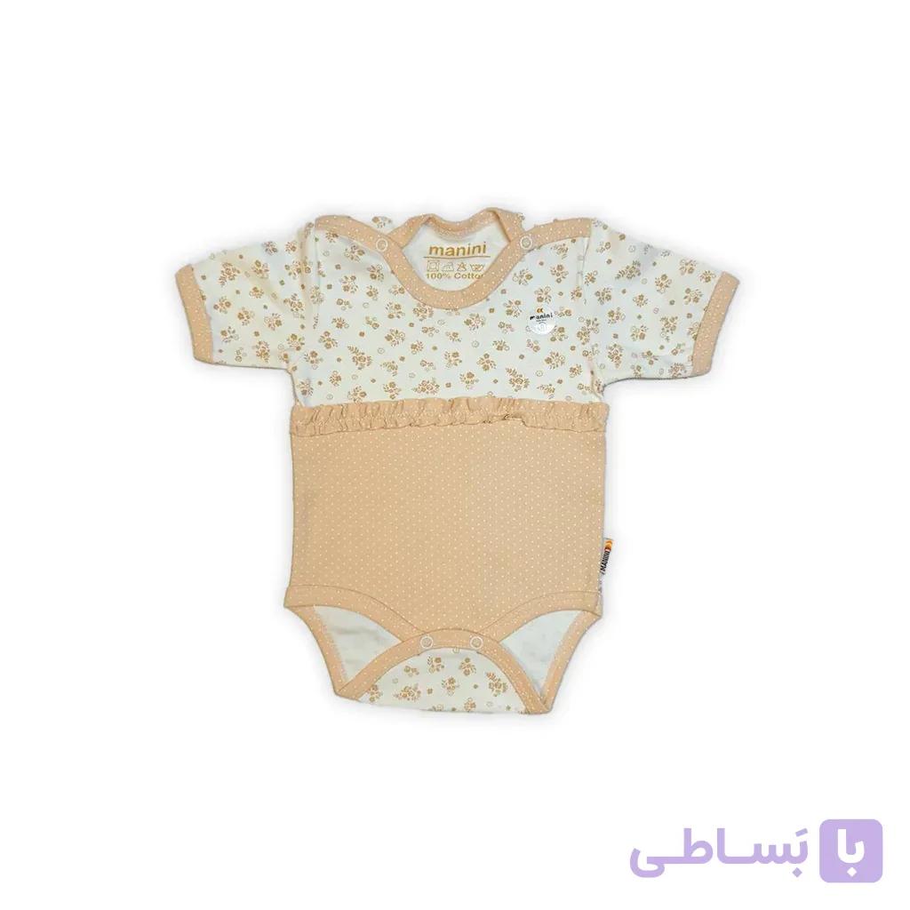 بادی آستین کوتاه دخترانه ما نی نی طرح گل