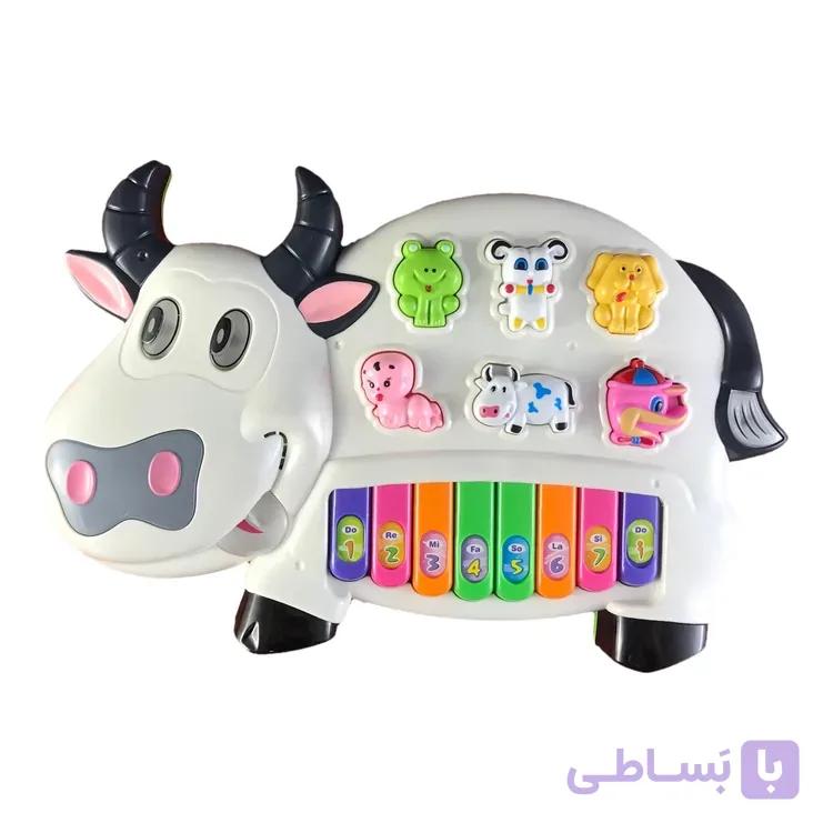 ارگ اسباب بازی موزیکال طرح گاو با صدای حیوانات و رقص نور — تصویر 1