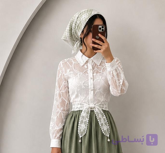شومیز شیشه ای دو تکه وارداتی