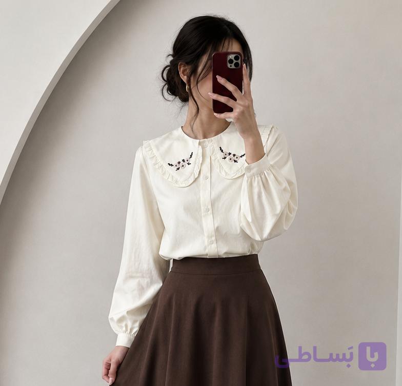 شومیز لینن گلدوزی شده در 5 طرح