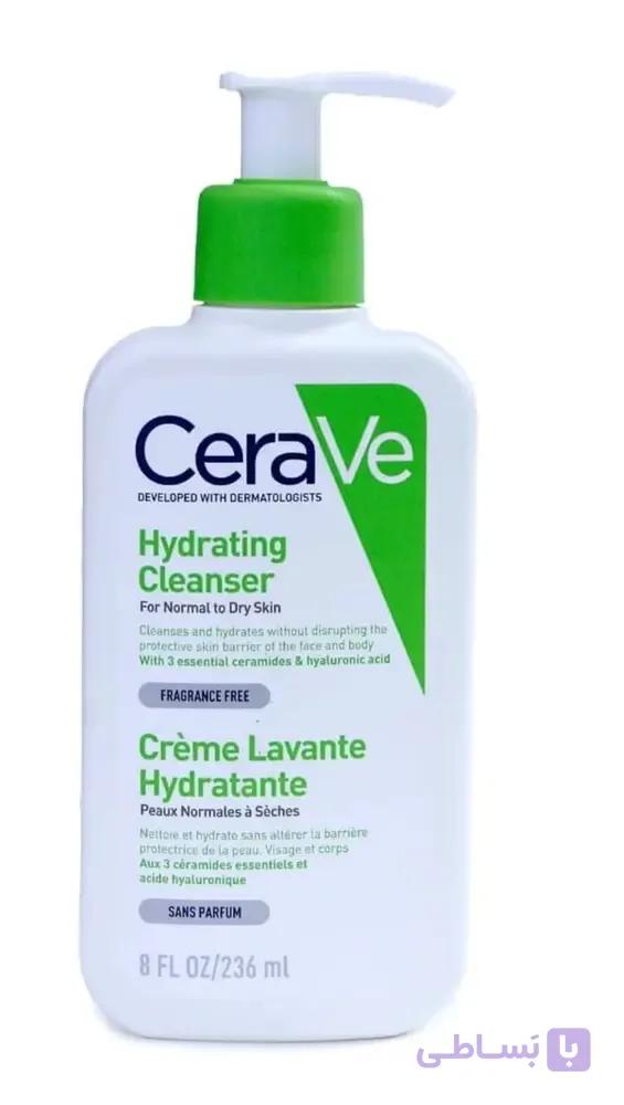 شوینده آبرسان CeraVe مدل Hydrating مناسب پوست نرمال تا خشک 236 میل اورجینال