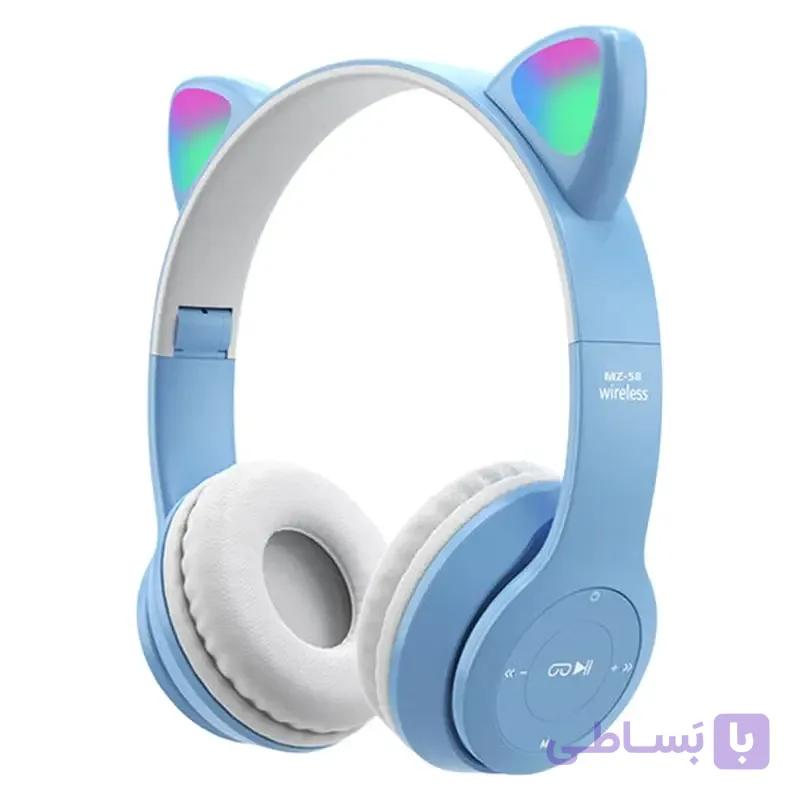هدفون بلوتوثی P47M گربه ای | بی سیم با بلوتوث 5.0 — تصویر 1