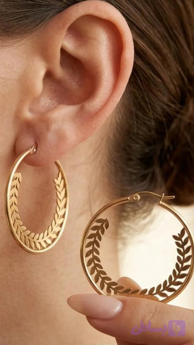 گوشواره حلقه‌ای طرح‌دار