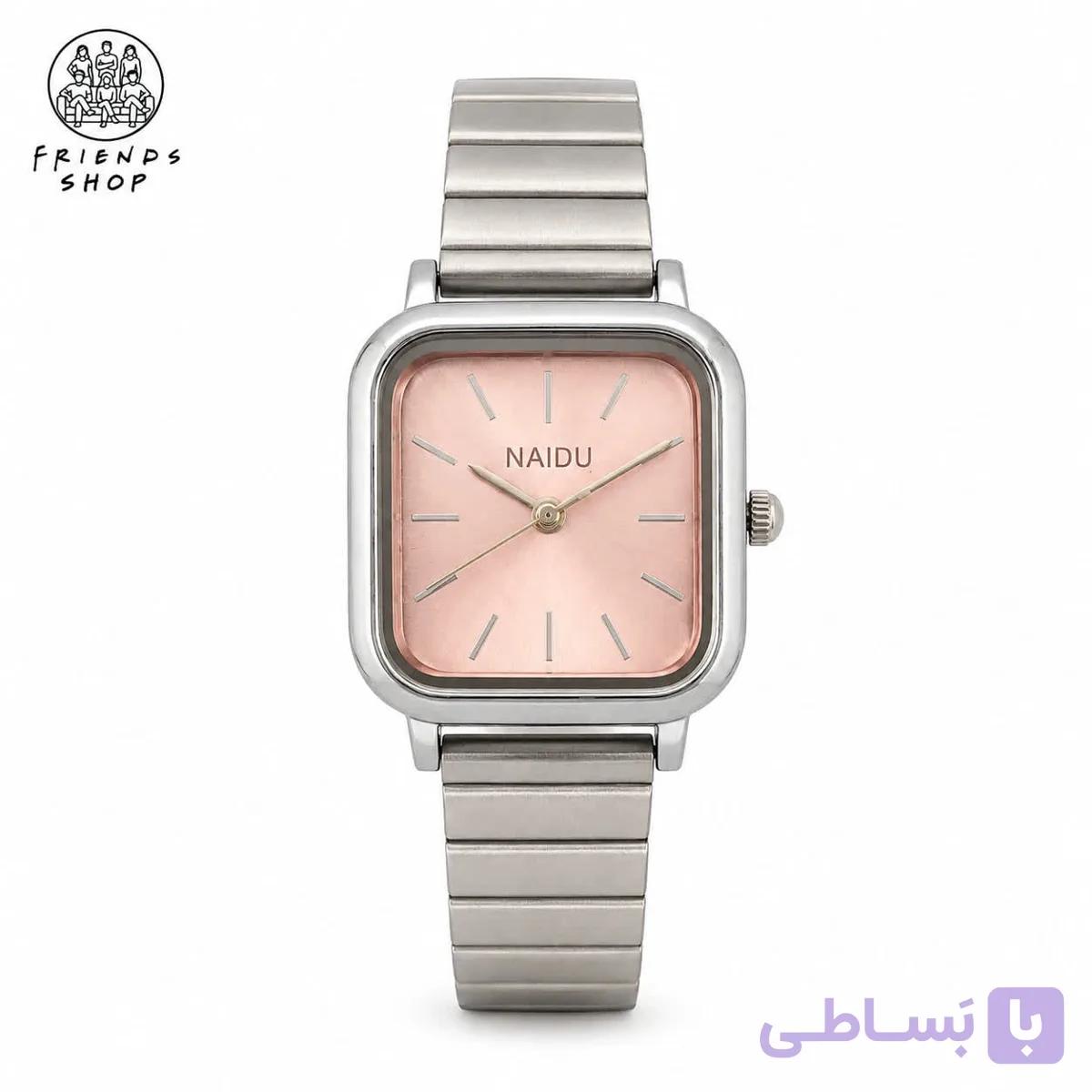 ساعت زنانه نایدو بند استیل صفحه مربعی کد WFS-1003 — تصویر 1